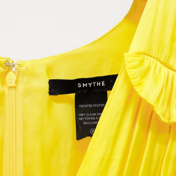 *SOLD* Smythe Yellow Satin Dress - Picture 4 of 8